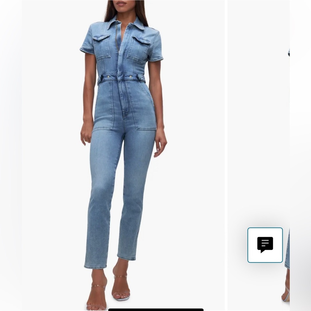 Good American Blue Denim Jumpsuit
